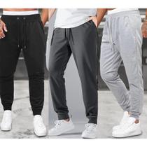 Kit 3 Calças De Moletom Jogger Masculino Academia Treino Casual Flanelada Dia a Dia Promoção Kit 3 Calças De Moletom Jogger Masculino Academia Treino Casual Flanelada Dia a Dia Promoção