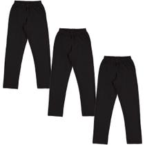 Kit 3 calças de moletom Plus Size masculina feminina tradicional 2 bolsos flanelada M ao G3