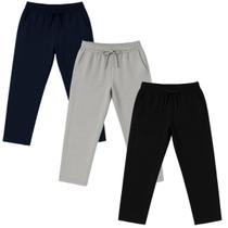 Kit 3 calças de moletom Plus Size masculina feminina tradicional 3 bolsos flanelada M ao G3 Kit 3 calças de moletom Plus Size masculina feminina tradicional 3 bolsos flanelada M ao G3