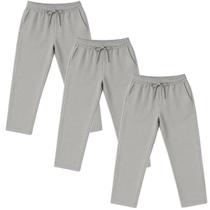Kit 3 calças de moletom Plus Size masculina feminina tradicional 3 bolsos flanelada M ao G3 Kit 3 calças de moletom Plus Size masculina feminina tradicional 3 bolsos flanelada M ao G3