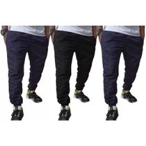 Kit 3 Calças de Tactel Modelo Jogger Muito Leve Masculina Liso