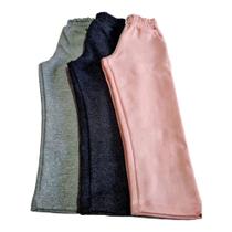 Kit 3 Calças infantil moletom com bolso básica Escola