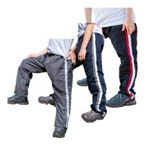 Kit 3 Calças Infantil Tactel Uniforme Escolar 2 Faixas 071 Kit 3 Calças Infantil Tactel Uniforme Escolar 2 Faixas 071