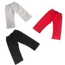 Kit 3 Calças infantis Meninas Lisa sem Punho em Moletom e flanela tamanho 1 ano para Frio - Elian