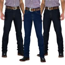 Kit 3 calças jeans docks western masculina original fit