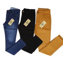 Kit 3 calças Jeans Masculina Infantil Meninos 2 ao 16 moda infanto juvenil peças exclusivas