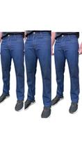 Kit 3 Calças jeans Masculina para Trabalho Resisnte Tradicional Basica Casual