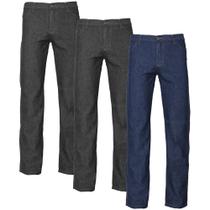 Kit 3 Calças Jeans Masculina Tradicional Para Trabalho Reforçada