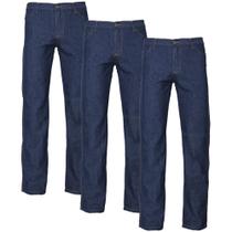 Kit 3 Calças Jeans Masculina Tradicional Para Trabalho Reforçada