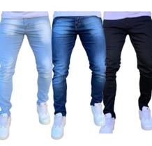 Kit 3 Calças Jeans Masculinas Basica lançamento Dia a Dia Varias Cores - skay jeans