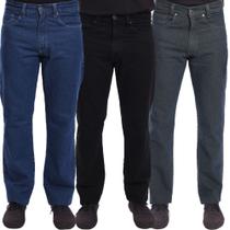 Kit 3 Calças Jeans R7Jeans Masculina Modelo Tradicional Cintura Alta 100% Algodão