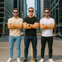 Kit 3 Calças JEANS SKINNY Masculinas Casual Elastano Slim Preta Azul Azul Claro 444 Kit 3 Calças JEANS SKINNY Masculinas Casual Elastano Slim Preta Azul Azul Claro 444