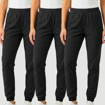 Kit 3 Calças Jogger Feminina em Tactel para Academia e Uso Diário