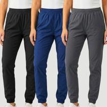 Kit 3 Calças Jogger Feminina em Tactel para Academia e Uso Diário