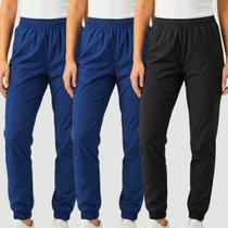 Kit 3 Calças Jogger Feminina em Tactel para Academia e Uso Diário