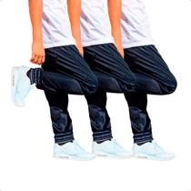 KIT 3 Calças Jogger Helanca Infantil Agasalho Flanelado Inverno Bolso Traseiro