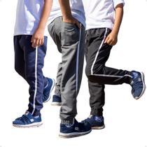 KIT 3 Calças Jogger Infantil Tactel Elástico na Barra 418