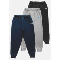 Kit 3 Calças jogger Manabana Moletom Flanelado Infantil