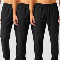 Kit 3 Calças Jogger Masculina Esportiva em Tactel para Academia e Treino
