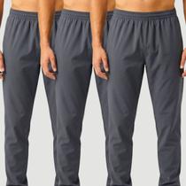 Kit 3 Calças Jogger Masculinas em Tactel Esportiva para Academia Treino Fitness