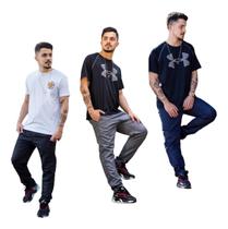 Kit 3 Calças Jogger Skinny Punho 2 Bolsos Tactel Ref 416 Kit 3 Calças Jogger Skinny Punho 2 Bolsos Tactel Ref 416