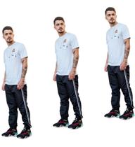 Kit 3 Calças Jogger Skinny Punho Na Barra Tactel R 417 Kit 3 Calças Jogger Skinny Punho Na Barra Tactel R 417