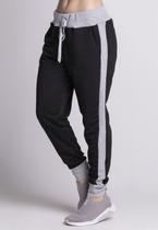 Kit 3 Calças Jogger Unissex Bicolor Moletom Slim Flanelado