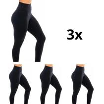 Kit 3 Calças Legging Feminina Academia Suplex Sport Dia Dia