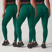 Kit 3 Calças Legging Feminina Cós Alto Academia Fitness Zero Transparência Suplex Kit 3 Calças Legging Feminina Cós Alto Academia Fitness Zero Transparência Suplex