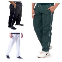 Kit 3 Calças Masculina Fitness Em Tactel Com 03 Bolsos