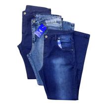 Kit 3 Calças Masculina Jeans Com Elastano Estilo E Conforto Corte Reto Tamanho:42Cor:Amaciado + Stone + Delave Kit 3 Calças Masculina Jeans Com Elastano Estilo E Conforto Corte Reto Tamanho:42Cor:Amaciado + Stone + Delave