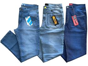 Kit 3 calças masculina jeans com elastano slim a pronta entrega