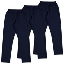 Kit 3 calças moletom adulto básico dalri 078 sem punho