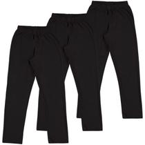 Kit 3 calças moletom adulto básico dalri 078 sem punho