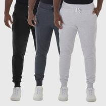 Kit 3 Calças Moletom Masculinas Lisas Benellys