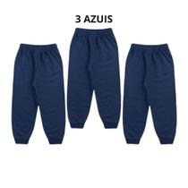 Kit 3 Calças Moletom Peluciado Algodão Infantil Juvenil Inverno 4 ao 16