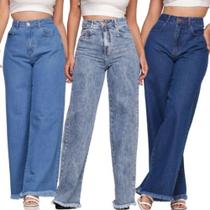 Kit 3 Calças Pantalona Alta Elegância e Mobilidade