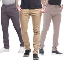 Kit 3 Calças Sarja Masculina Tecido Macio p/ Virada do Ano Kit 3 Calças Sarja Masculina Tecido Macio p/ Virada do Ano