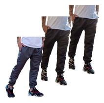 Kit 3 Calças Tactel Jogger Jogador De Futebol 2 Bolsos 016