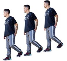 Kit 3 Calças Tactel Jogger Masc Punho Barra Promocional 417 Kit 3 Calças Tactel Jogger Masc Punho Barra Promocional 417