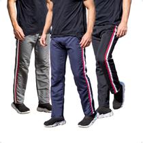 Kit 3 Calças Tactel Masculina Treino com Bolso Traseiro 273 Kit 3 Calças Tactel Masculina Treino com Bolso Traseiro 273