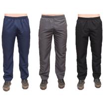 Kit 3 Calças Tactel Plus Size Tamanho Grande Especial Masculina 3 Bolsos Elástico Cordão Academia