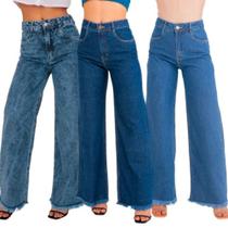 Kit 3 Calças Wide Leg Feminina com Versatilidade Kit 3 Calças Wide Leg Feminina com Versatilidade