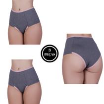 Kit 3 Calcinha Alta Compressão Cós Alto Mescla -c3 KIT 3 REBECA
