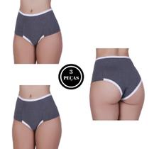 Kit 3 Calcinha Alta Compressão Cós Alto Mescla -c3 KIT 3 REBECA