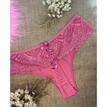 Kit 3 Calcinha Atrevida Fio Sexy Date Renda Feminina Laço Empina Bumbum
