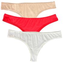 Kit 3 Calcinha Básica Tanga Fristyle Romantic Feminina Adulto
