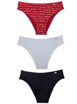 Kit/3 Calcinha Biquíni DelRio 51509 Feminina Basic Microfibra T. P/GG