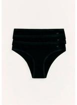Kit/3 Calcinha Biquíni Hering 77UG Feminina Malha Algodão T. P/XG