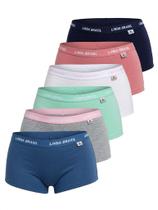 Kit 3 Calcinha Boxer Shortinho Feminino Adulto Algodão Conforto Premium Linda Brasil Tamanho:GGCor:Multicolorido